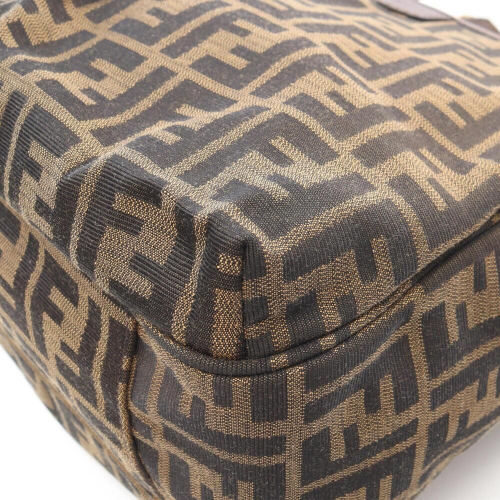 Fendi Zucca Tote Bag Handbag Canvas Leather Women's Brown 8BH268 - Picture 6 of 8